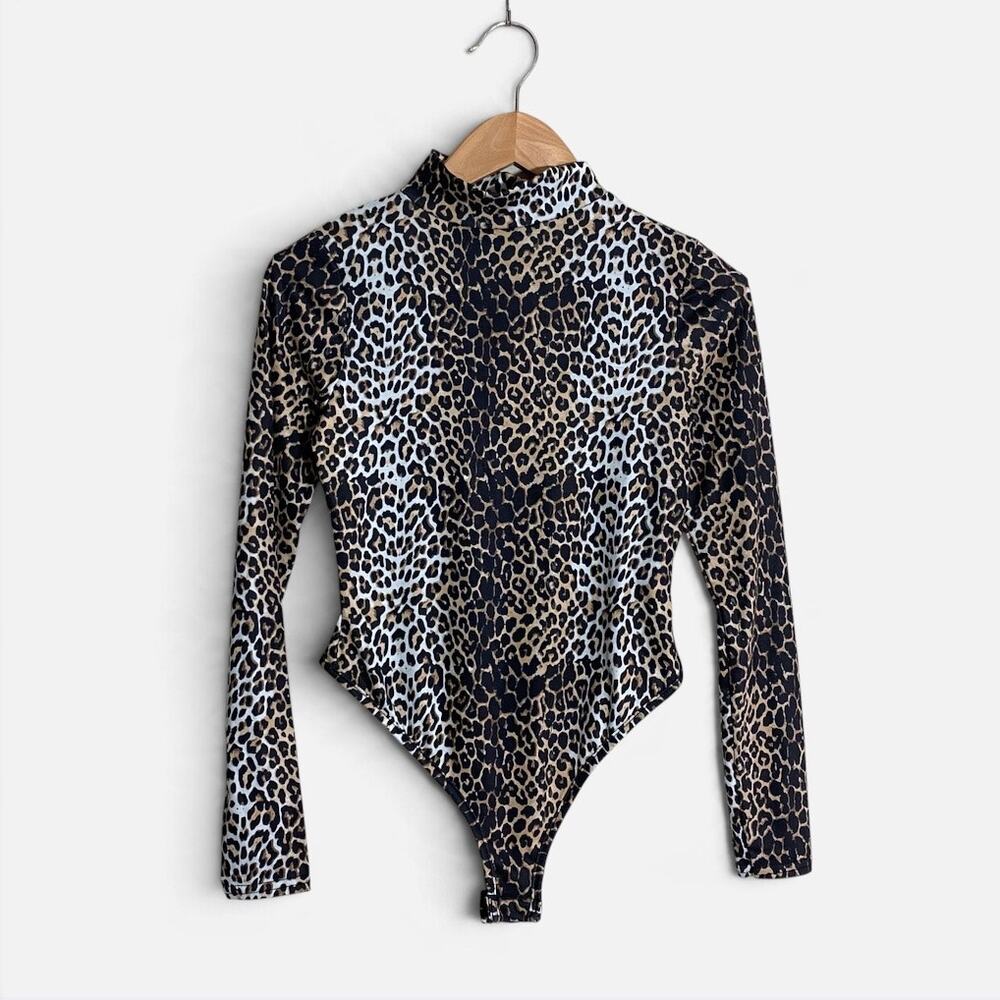 Boohoo Bodysuit Brow Leopard High Neck Women’s 2